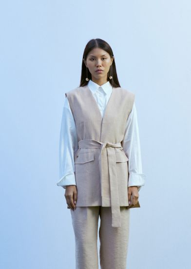 Kısa Yelek Bej resmi