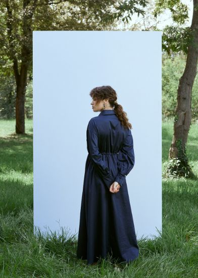 Bağcıklı Elbise Lacivert resmi