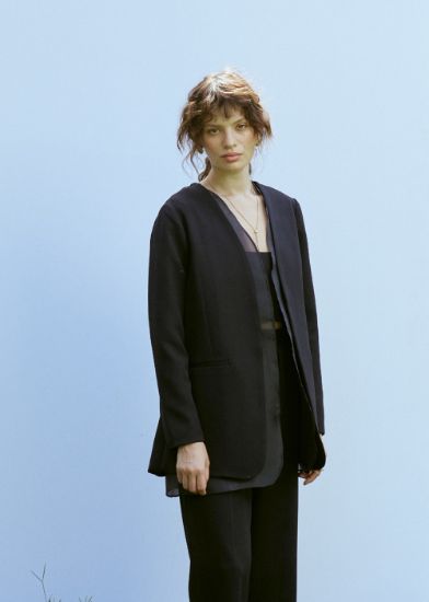 Organze Detaylı Ceket Siyah resmi