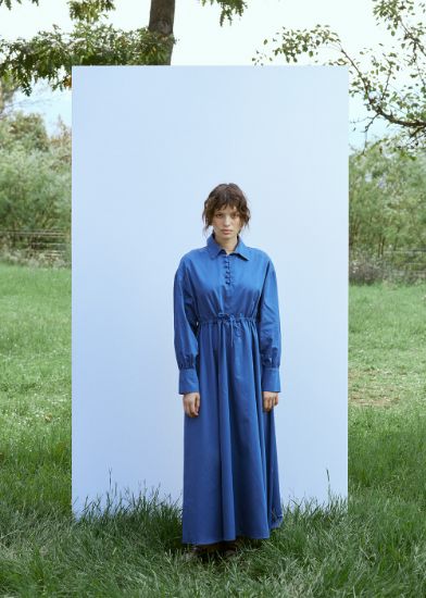 Bağcıklı Elbise Mavi resmi