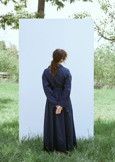 Beli Kuşaklı Elbise Lacivert resmi