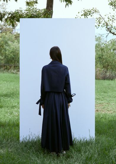 Büzgülü Etek Lacivert resmi