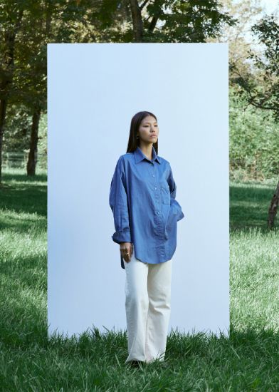 Cep Detaylı Gömlek Mavi resmi