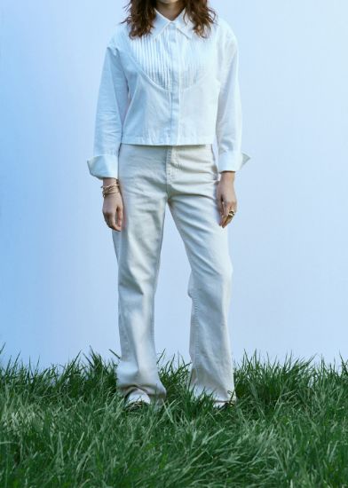 Denim Pantolon Bej resmi