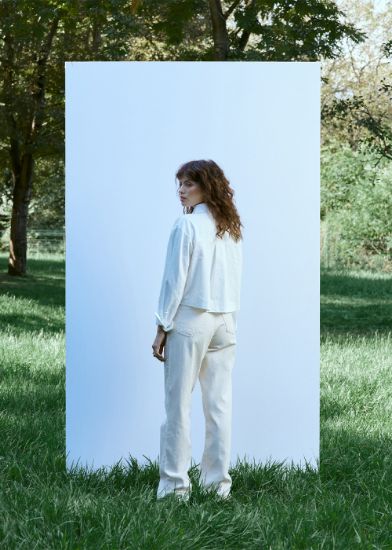 Denim Pantolon Bej resmi