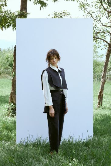 Pileli Pantolon Siyah resmi